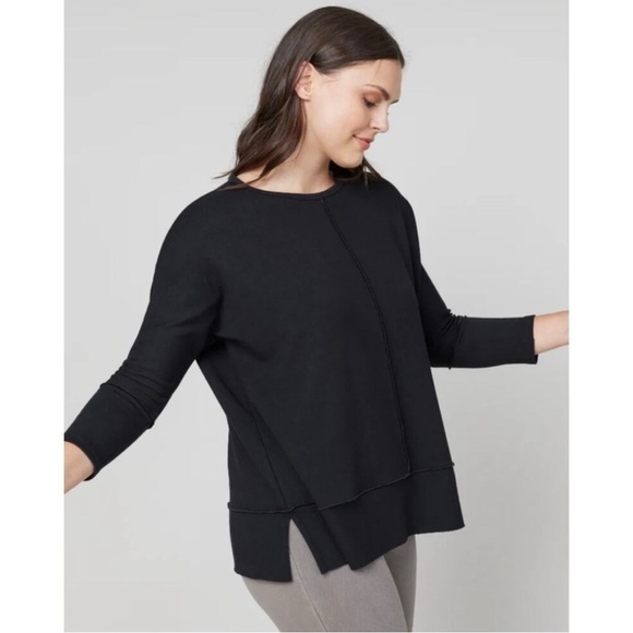 SPANX | Perfect Length Black Crewneck Sweatshirt, Medium - Picture 8 of 9